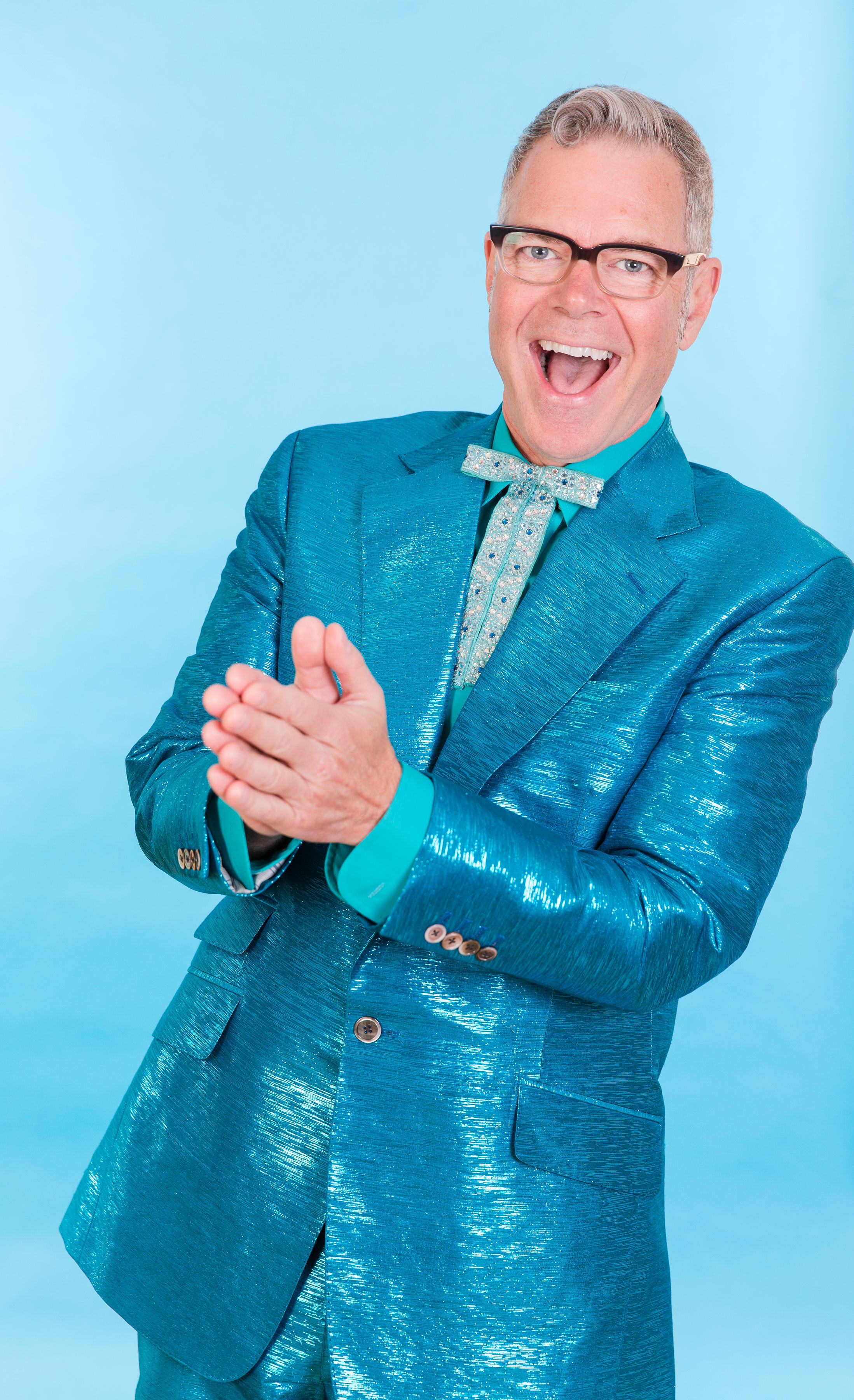 Charles Phoenix in blue suit