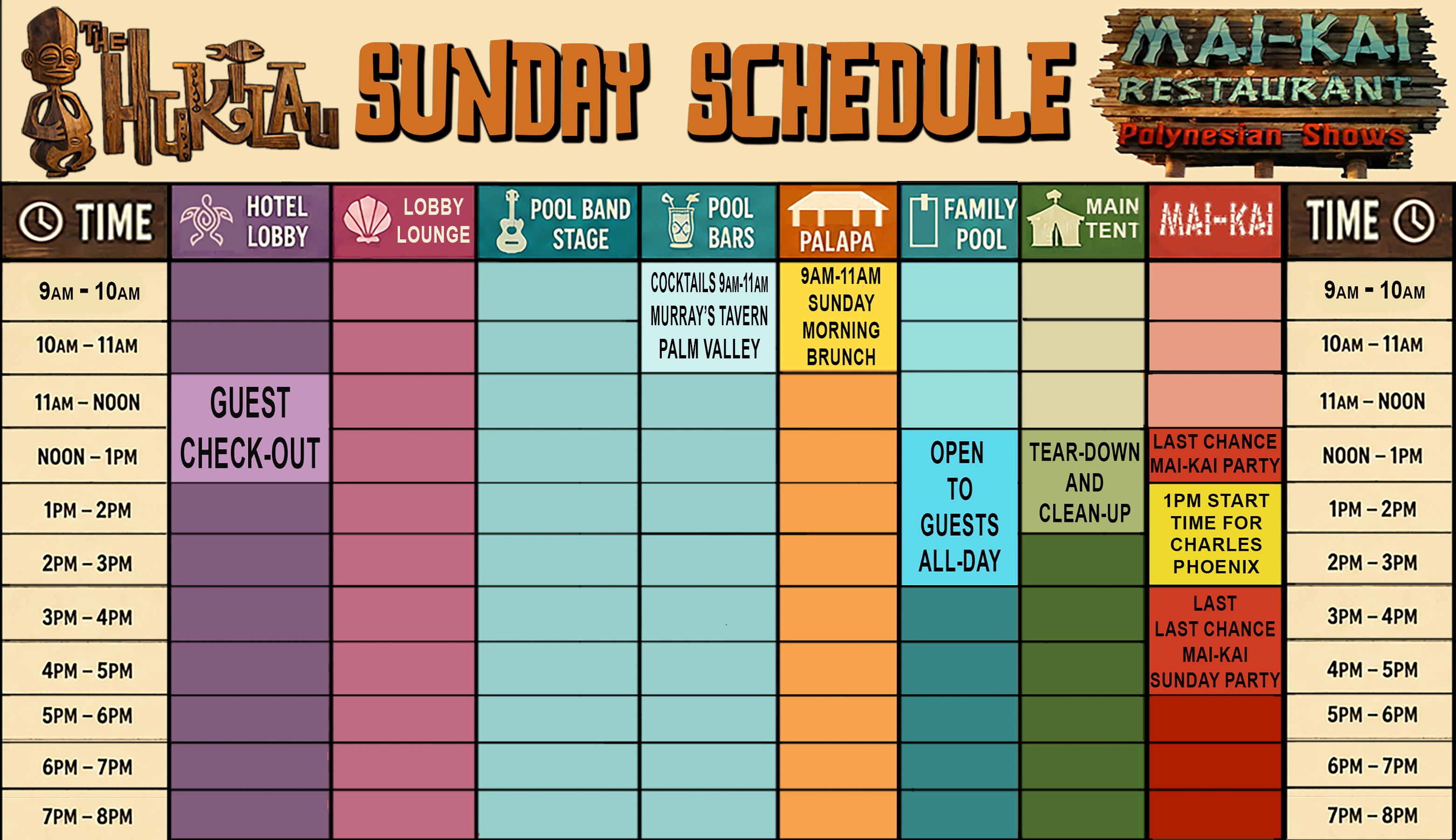 Sunday Schedule